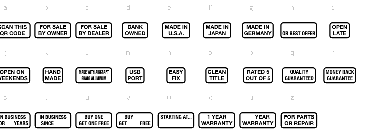 Lowercase characters