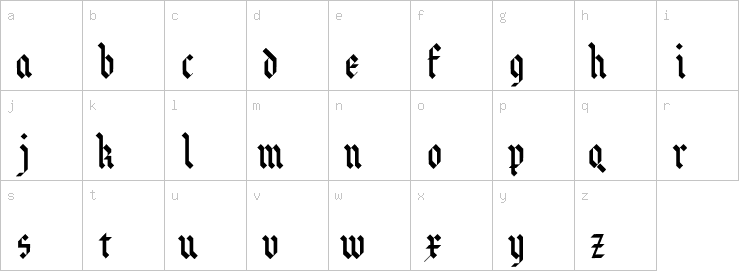 Lowercase characters