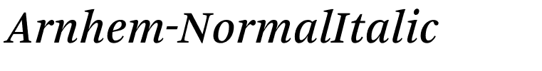 Arnhem-NormalItalic