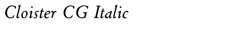 Cloister CG Italic