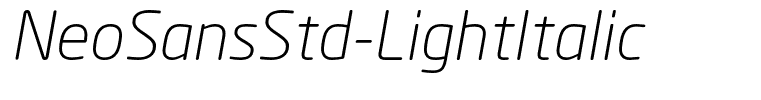 NeoSansStd-LightItalic