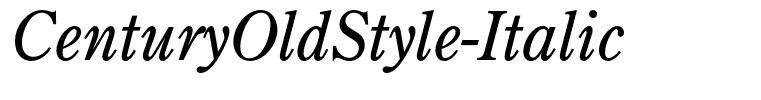 CenturyOldStyle-Italic