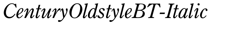 CenturyOldstyleBT-Italic