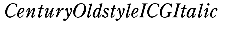 CenturyOldstyleICGItalic