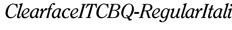 ClearfaceITCBQ-RegularItalic