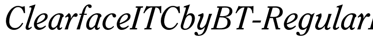 ClearfaceITCbyBT-RegularItalic