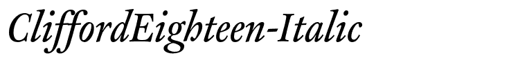 CliffordEighteen-Italic