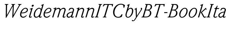 WeidemannITCbyBT-BookItalic