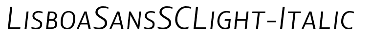 LisboaSansSCLight-Italic