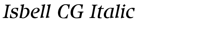 Isbell CG Italic