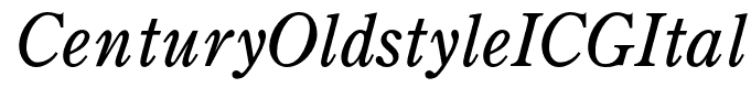 CenturyOldstyleICGItalic