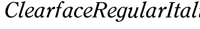 ClearfaceRegularItalic